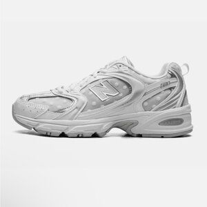 New Balance 530 White Silver Metallic Polka Dots U530HFW Women 8.5